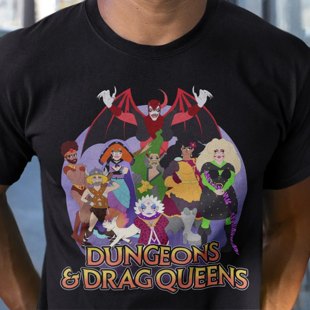 Dungeons n Drag Queens Cartoon Classic Unisex T-Shirt - 1