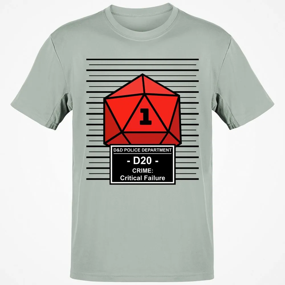 D20 Arrested For Critical Failure Classic Unisex T-Shirt - Ash - 2