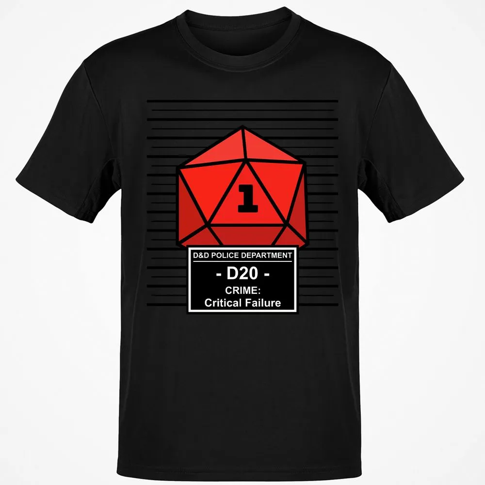 D20 Arrested For Critical Failure Classic Unisex T-Shirt - Black - 12