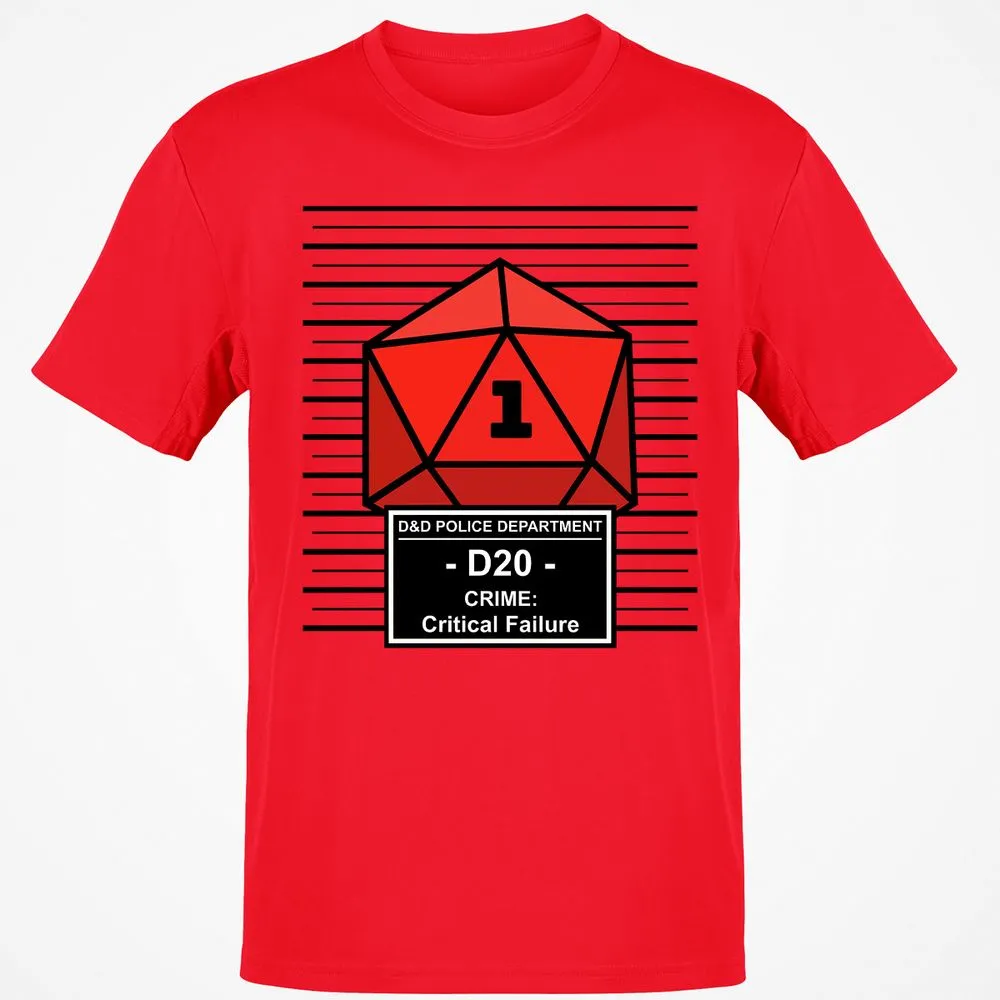 D20 Arrested For Critical Failure Classic Unisex T-Shirt - Red - 10