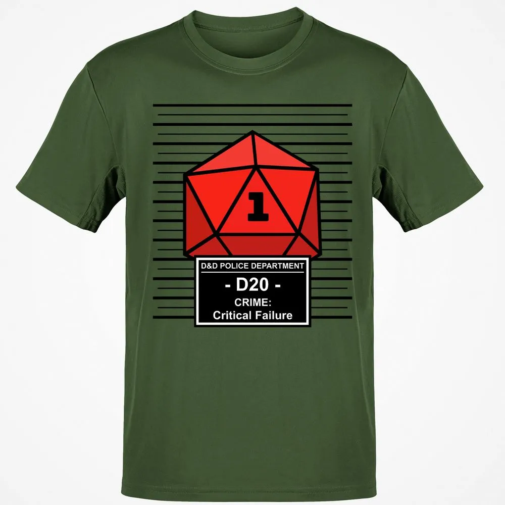 D20 Arrested For Critical Failure Classic Unisex T-Shirt - Military Green - 6