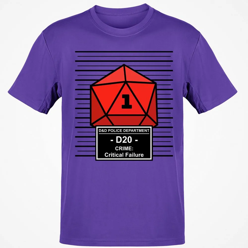 D20 Arrested For Critical Failure Classic Unisex T-Shirt - Purple - 9