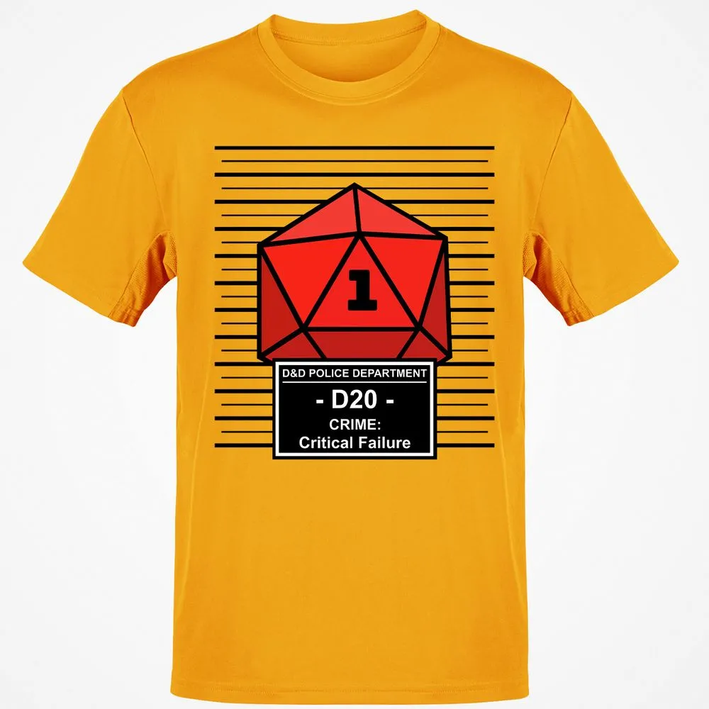 D20 Arrested For Critical Failure Classic Unisex T-Shirt - Gold - 4