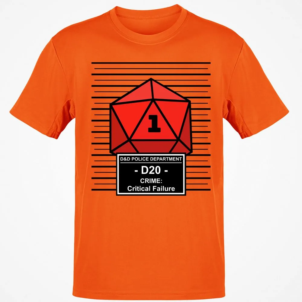 D20 Arrested For Critical Failure Classic Unisex T-Shirt - Orange - 8