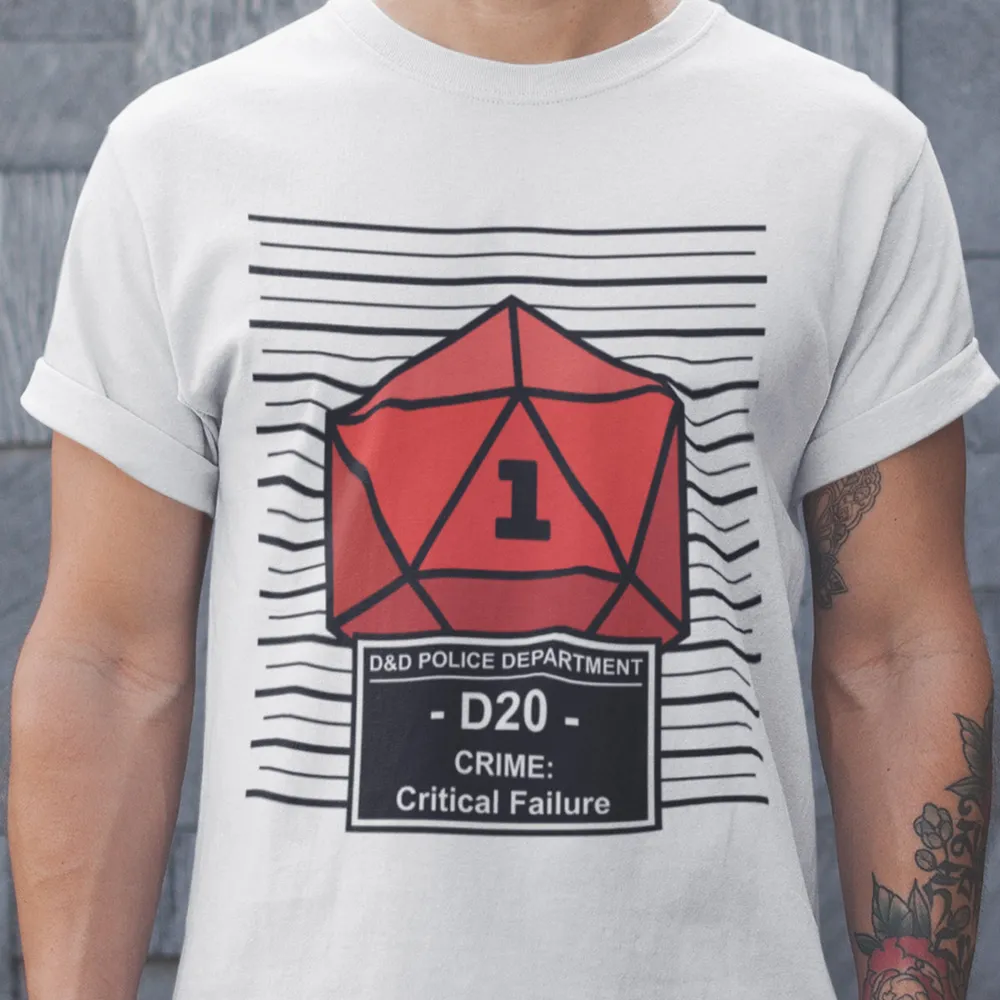 D20 Arrested For Critical Failure Classic Unisex T-Shirt - 1