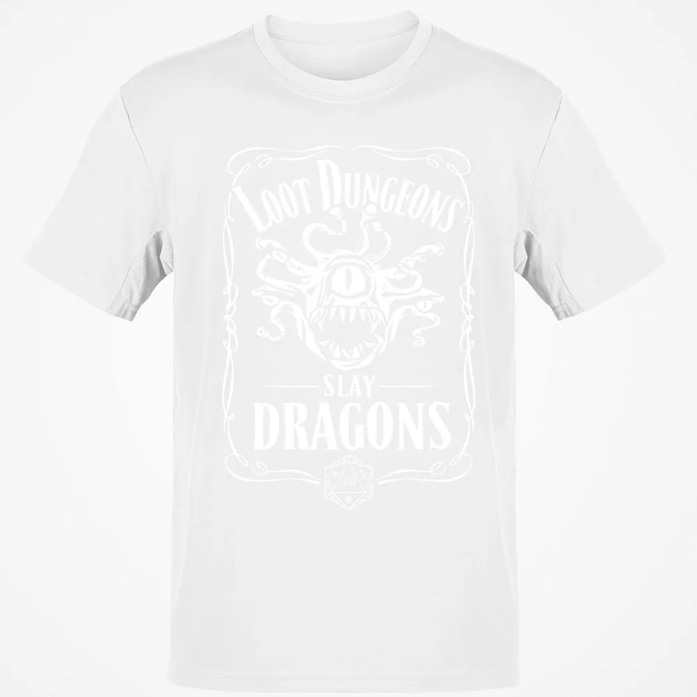 Loot Dungeon Slay Dragons Classic Unisex T-Shirt - White - 12