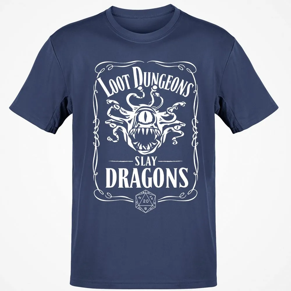 Loot Dungeon Slay Dragons Classic Unisex T-Shirt - Navy - 7