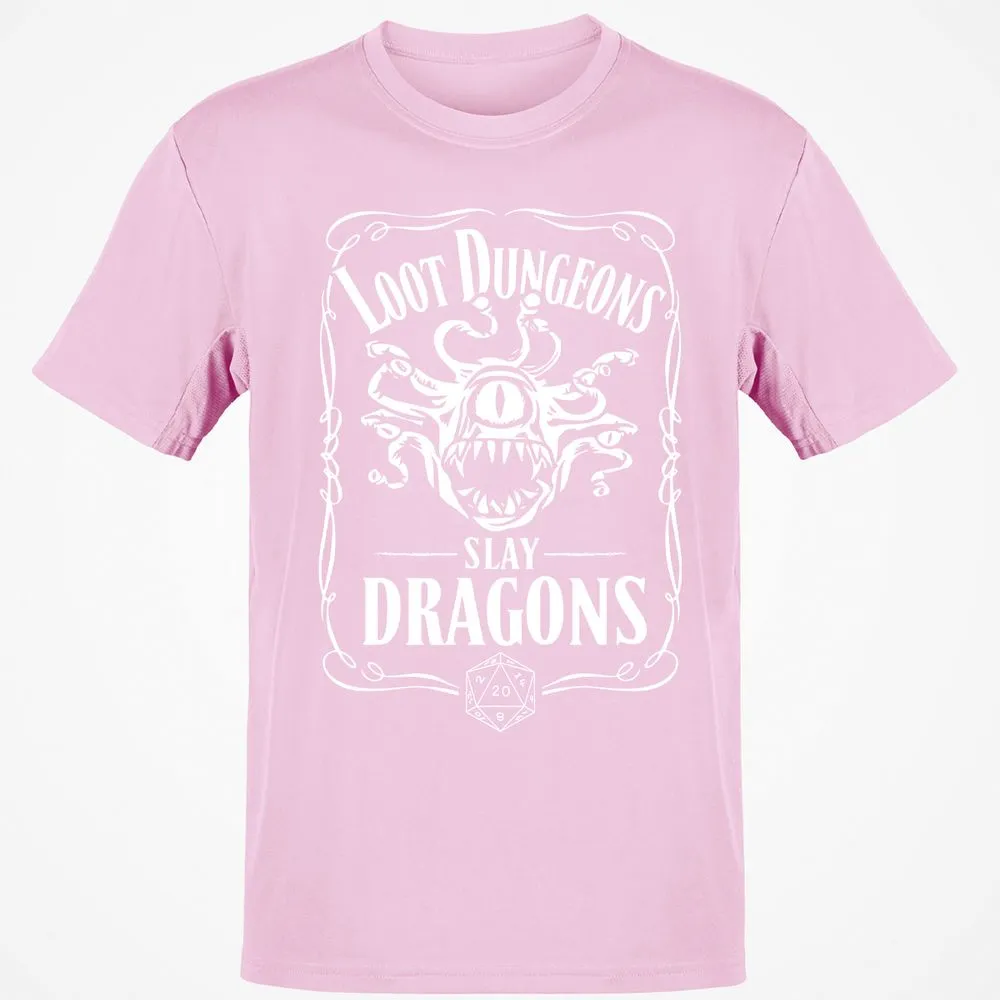 Loot Dungeon Slay Dragons Classic Unisex T-Shirt - Light Pink - 5