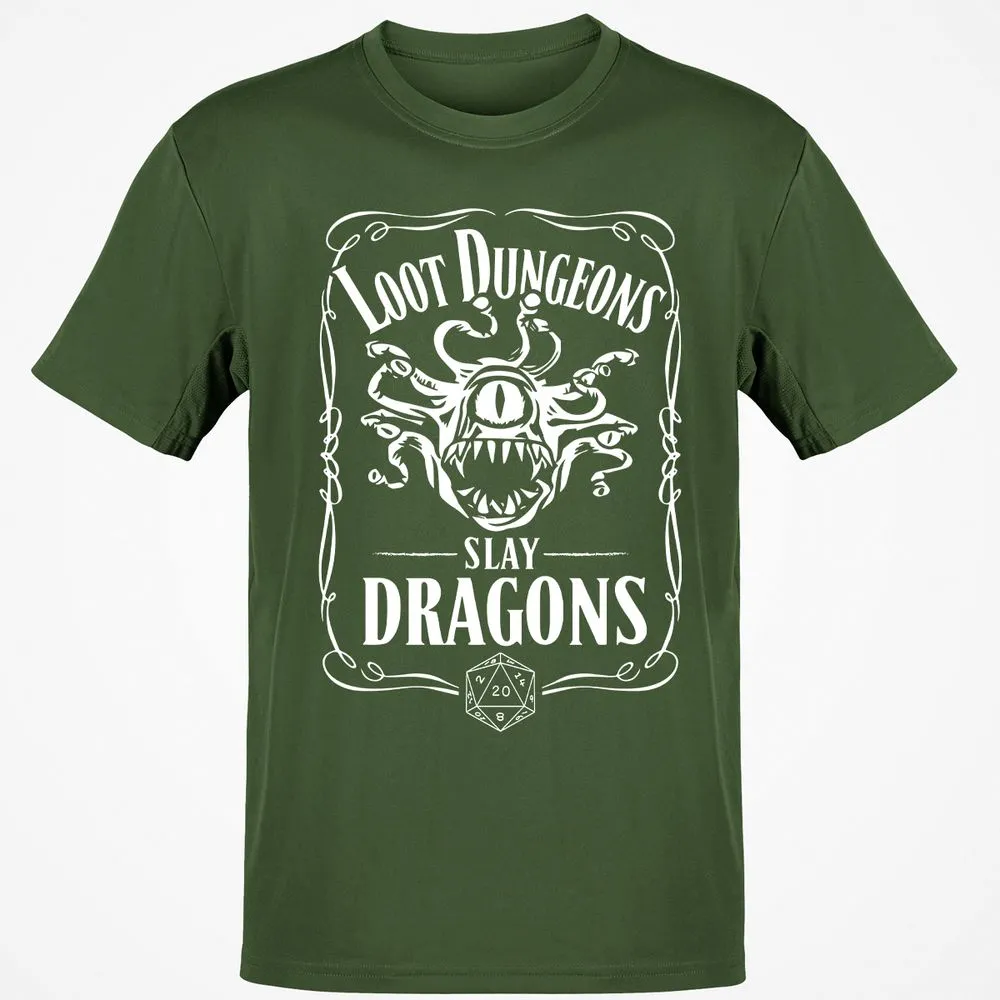 Loot Dungeon Slay Dragons Classic Unisex T-Shirt - Military Green - 6