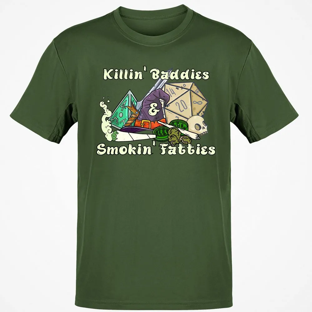 Killin' Baddies Smokin' Fatties Classic Unisex T-Shirt - Military Green - 6