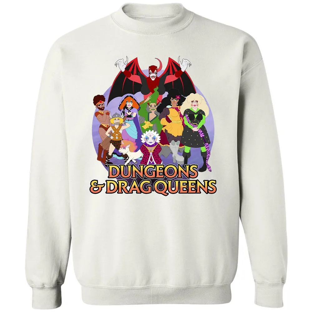 Dungeons n Drag Queens Cartoon Classic Unisex Sweatshirt - White - 12