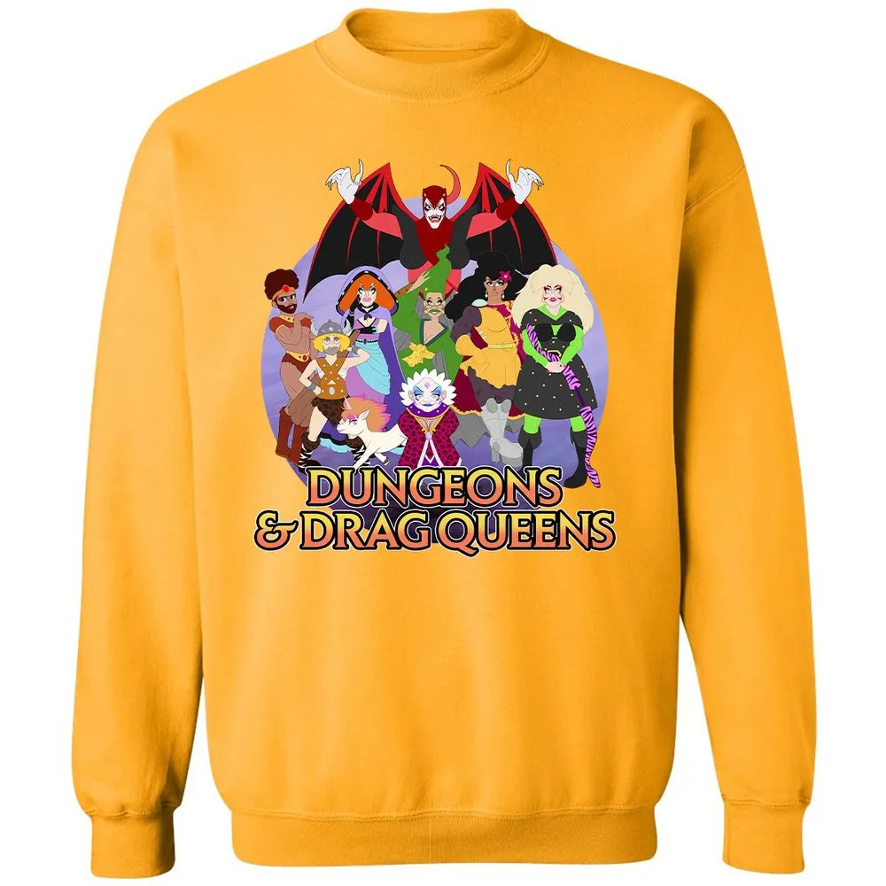 Dungeons n Drag Queens Cartoon Classic Unisex Sweatshirt - Gold - 11