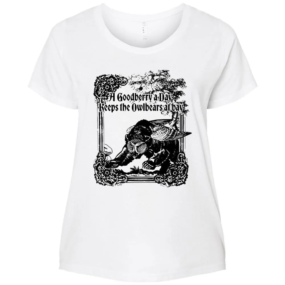 A Goodberry A Day Keeps The Owlbears At Bay Ladies Curvy Jersey - White - 6