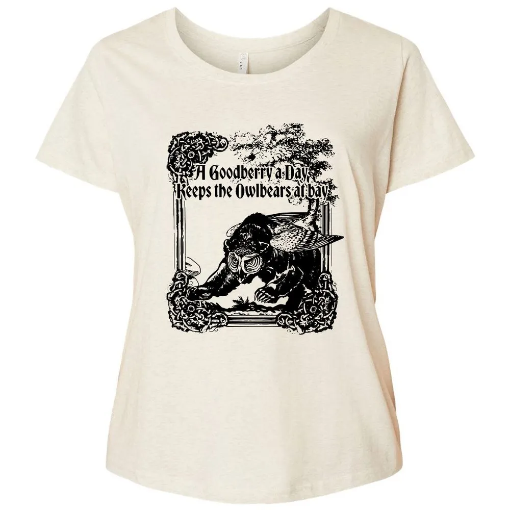 A Goodberry A Day Keeps The Owlbears At Bay Ladies Curvy Jersey - Natural Heather - 8