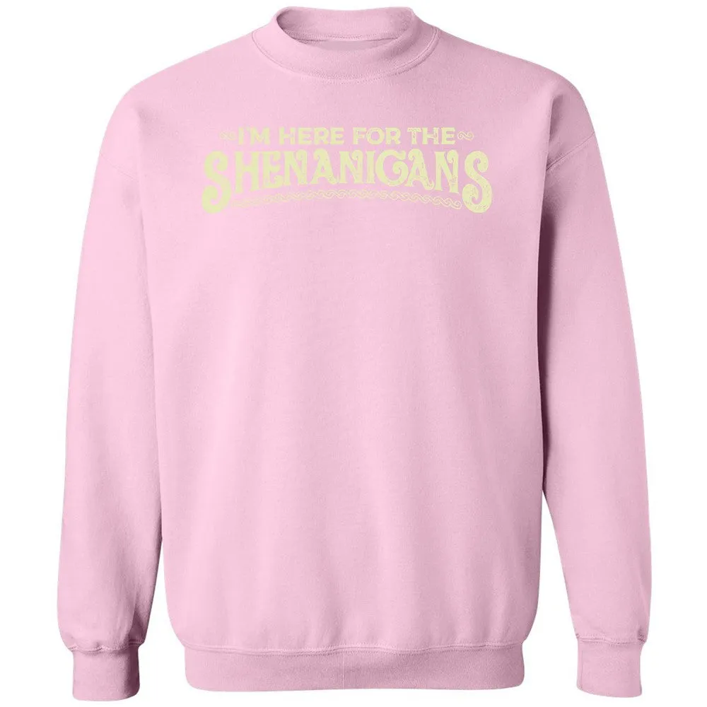 Here For The Shenanigans Classic Unisex Sweatshirt - Light Pink - 3