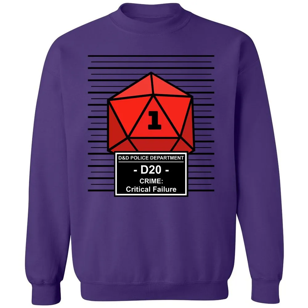 D20 Arrested For Critical Failure Classic Unisex Sweatshirt - Purple - 6