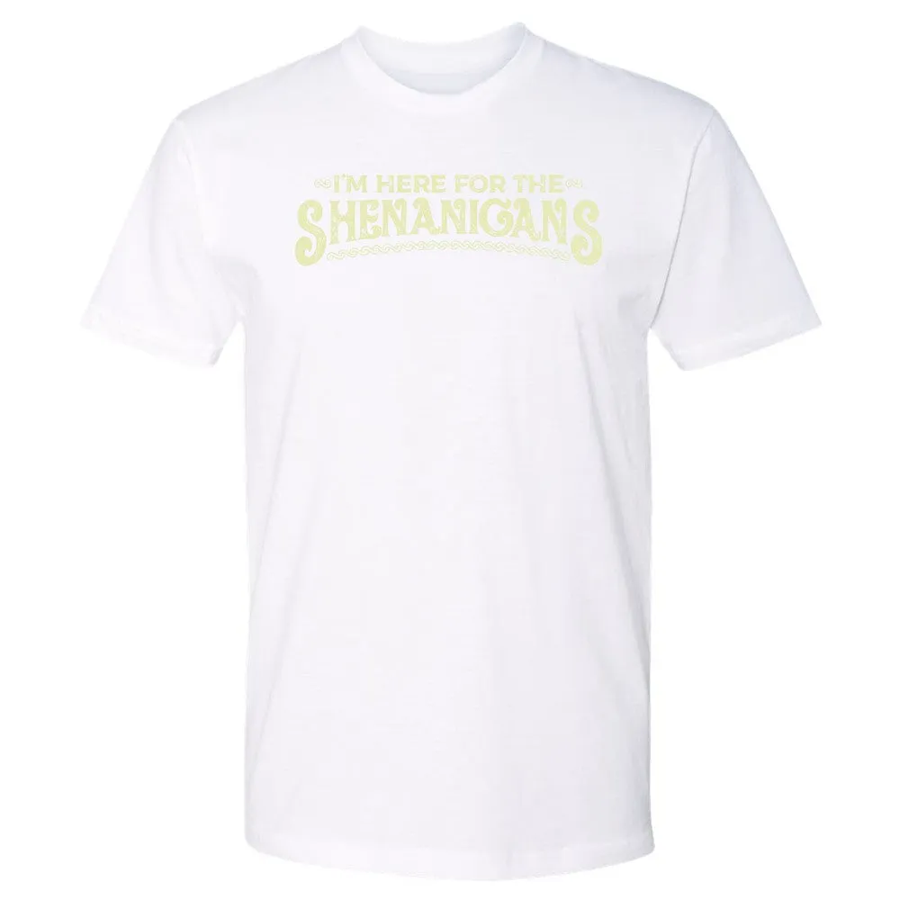 Here For The Shenanigans Premium Unisex T-Shirt - White - 4