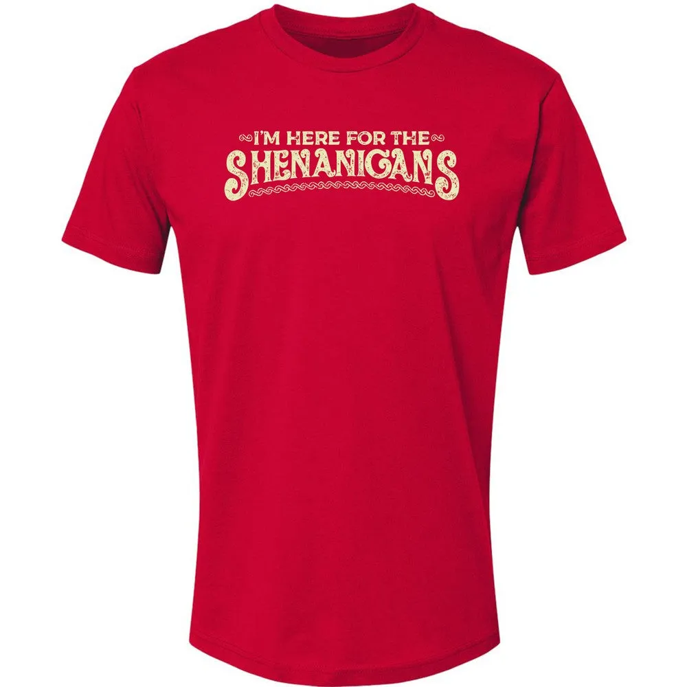 Here For The Shenanigans Premium Unisex T-Shirt - Red - 6