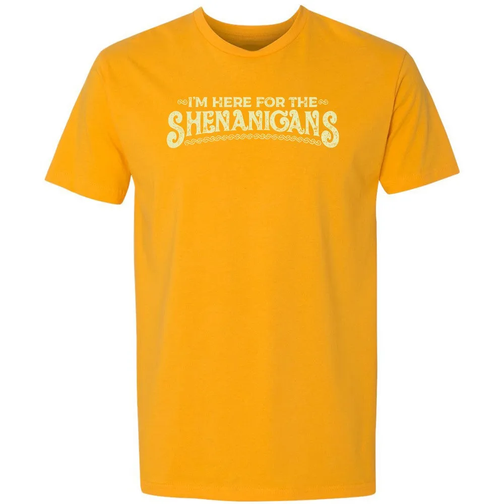 Here For The Shenanigans Premium Unisex T-Shirt - Gold - 12