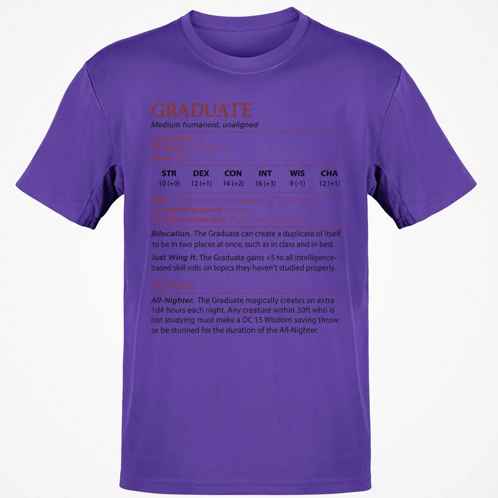 Graduate Stats Classic Unisex T-Shirt - Purple - 9
