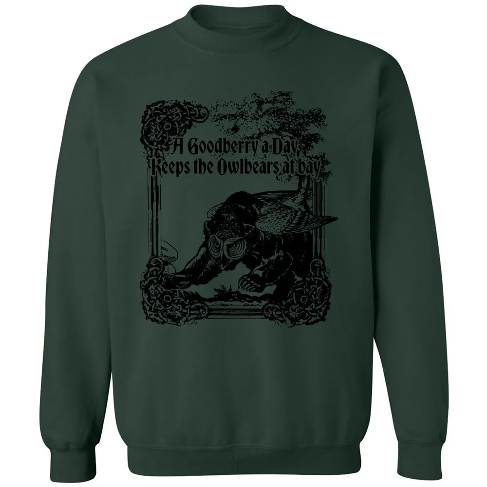 A Goodberry A Day Keeps The Owlbears At Bay Classic Unisex Sweatshirt - Forest Green - 4