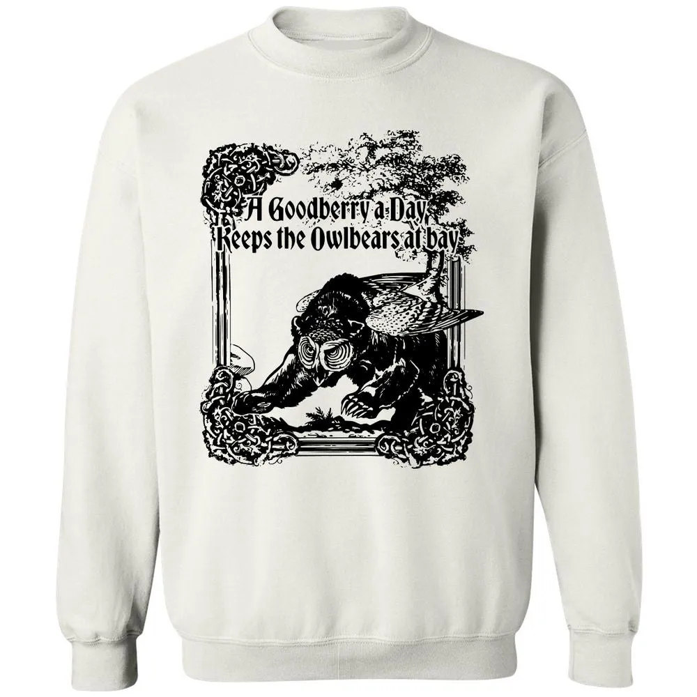 A Goodberry A Day Keeps The Owlbears At Bay Classic Unisex Sweatshirt - White - 1