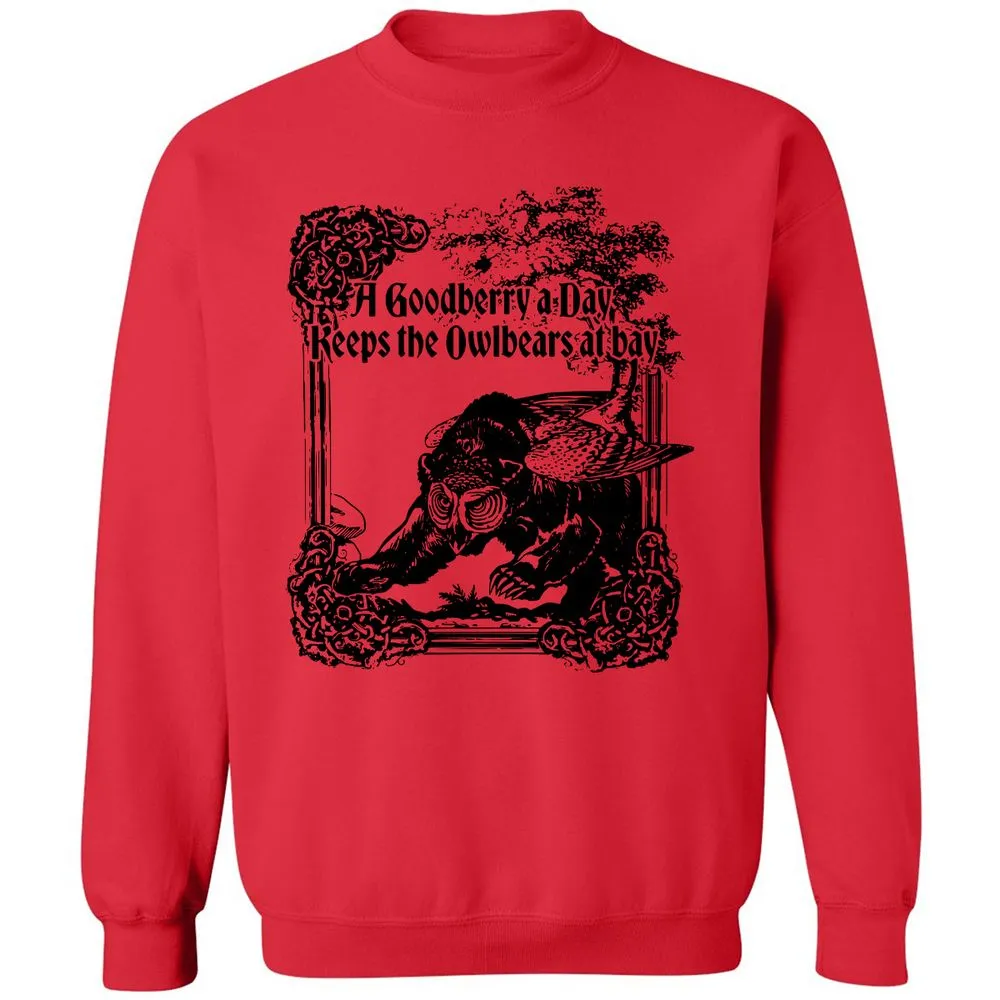 A Goodberry A Day Keeps The Owlbears At Bay Classic Unisex Sweatshirt - Red - 5