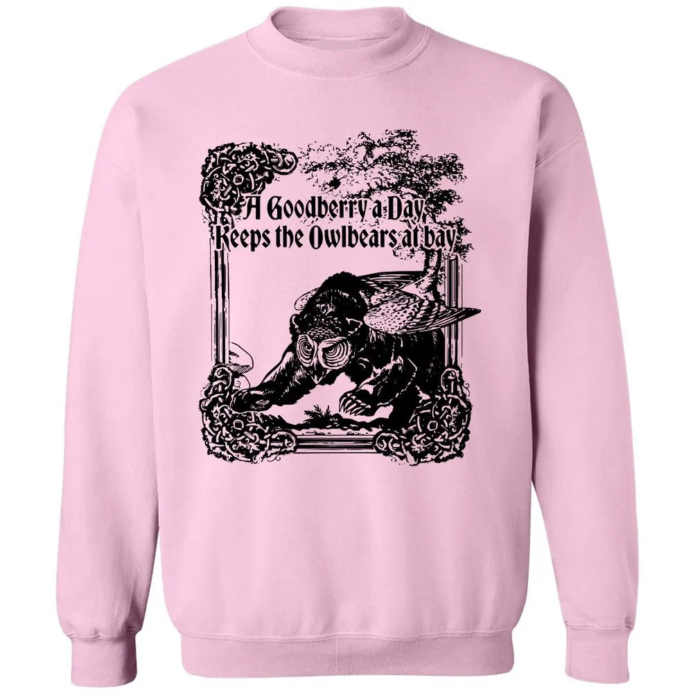 A Goodberry A Day Keeps The Owlbears At Bay Classic Unisex Sweatshirt - Light Pink - 3