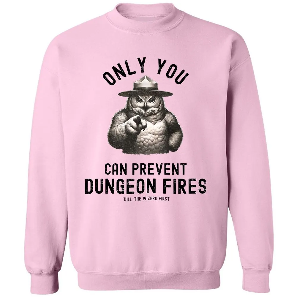 Only You Can Prevent Dungeon Fires Classic Unisex Sweatshirt - Light Pink - 3