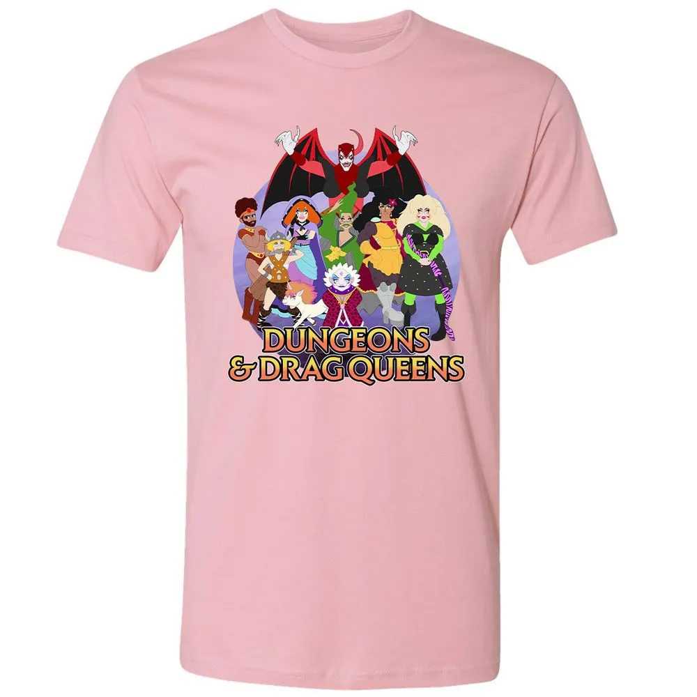 Dungeons n Drag Queens Cartoon Premium Unisex T-Shirt - Light Pink - 3