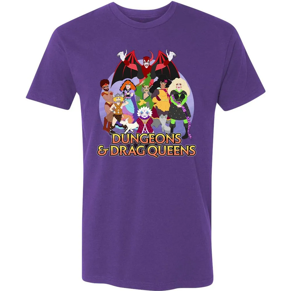Dungeons n Drag Queens Cartoon Premium Unisex T-Shirt - Purple Rush - 7