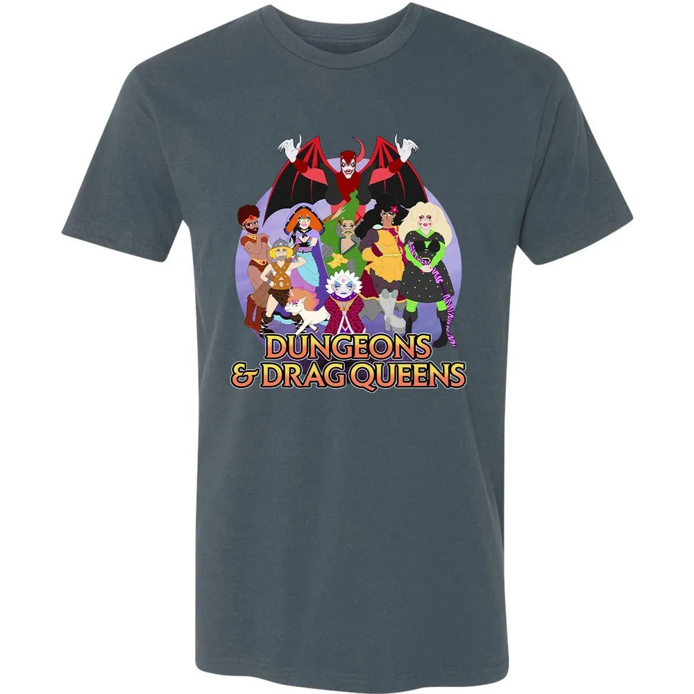 Dungeons n Drag Queens Cartoon Premium Unisex T-Shirt - Indigo - 15