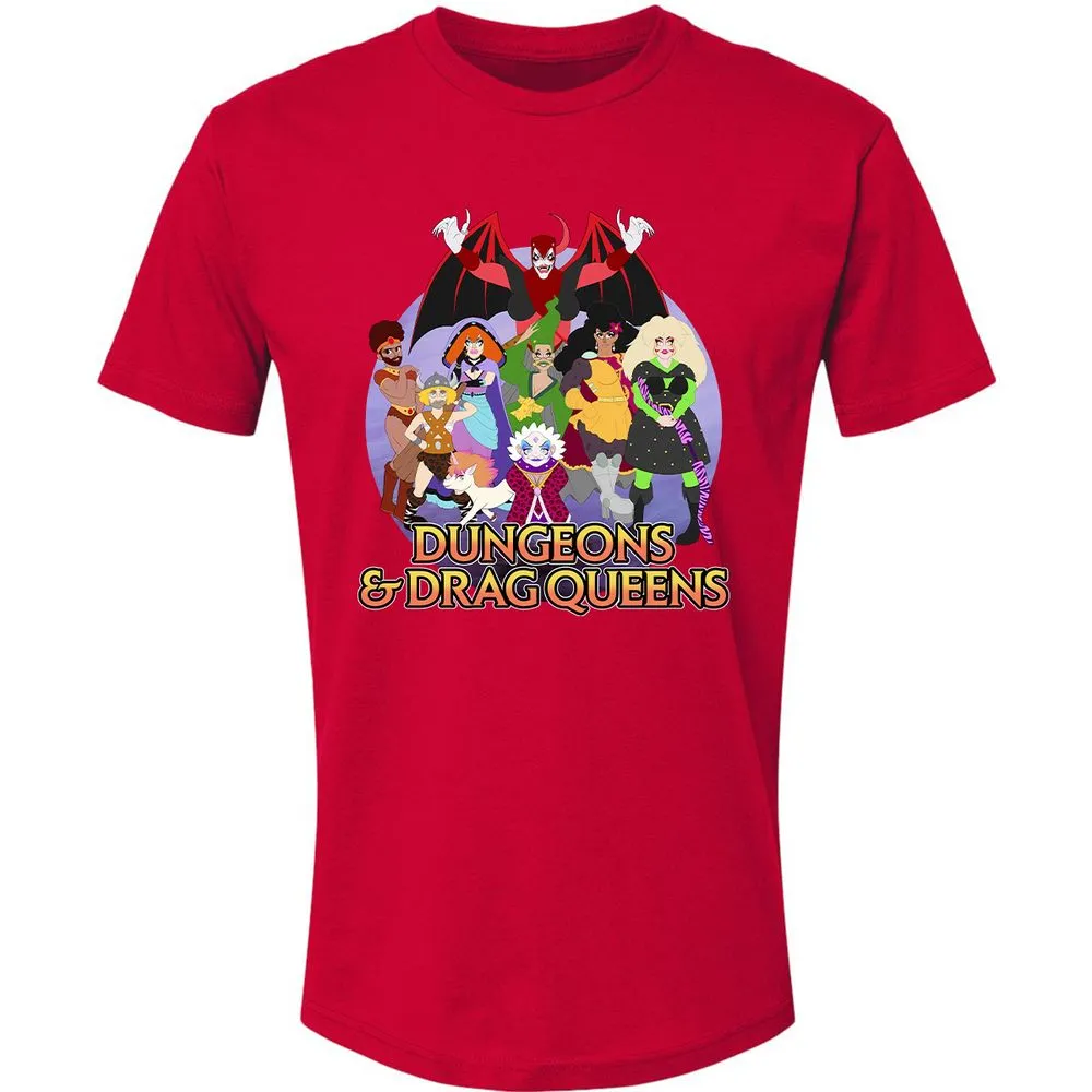 Dungeons n Drag Queens Cartoon Premium Unisex T-Shirt - Red - 6