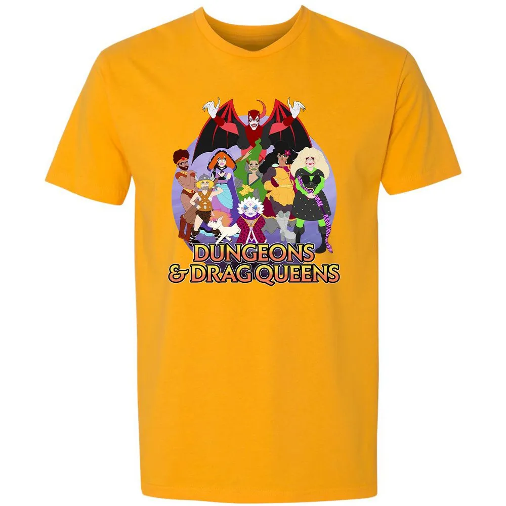 Dungeons n Drag Queens Cartoon Premium Unisex T-Shirt - Gold - 12