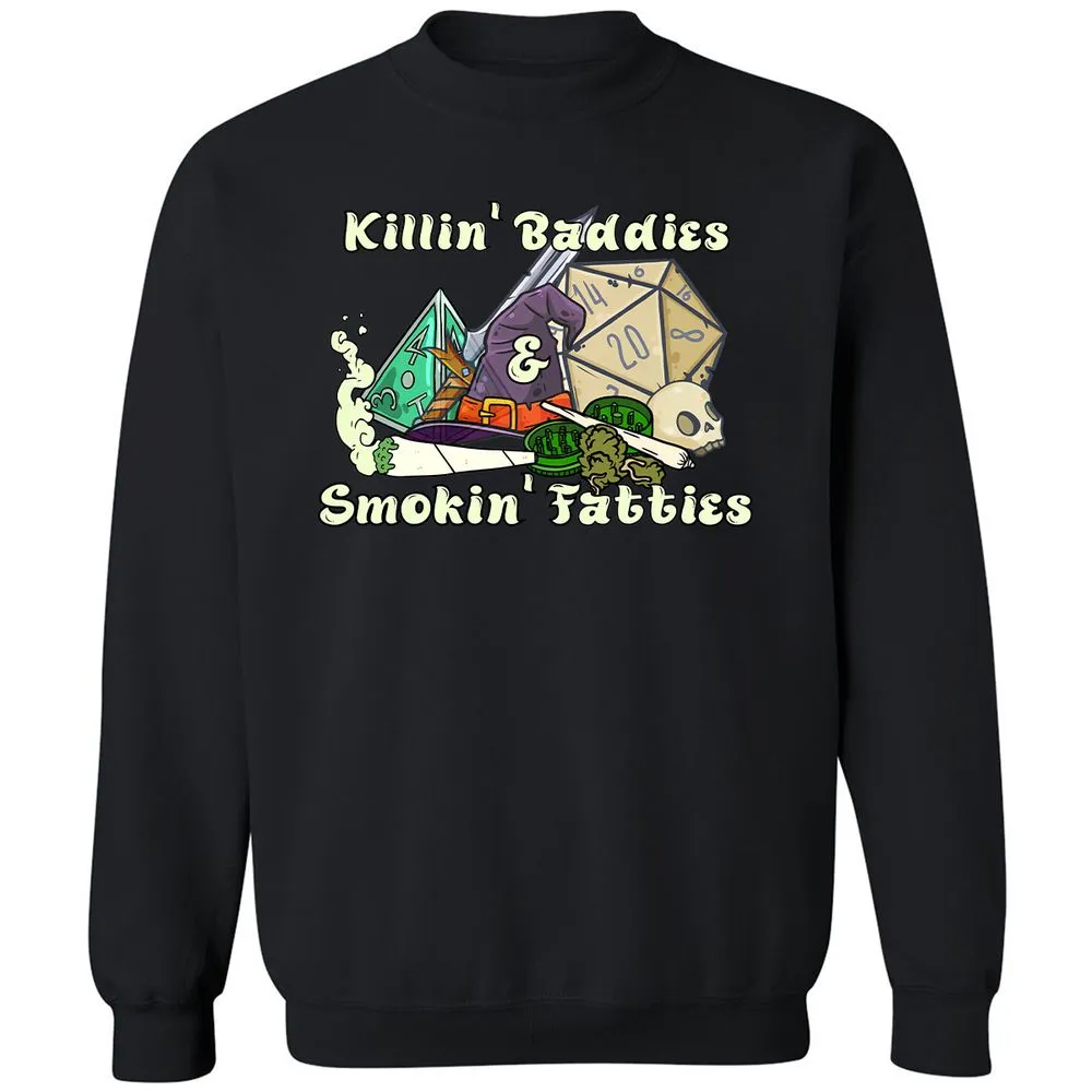 Killin' Baddies Smokin' Fatties Classic Unisex Sweatshirt - Black - 12