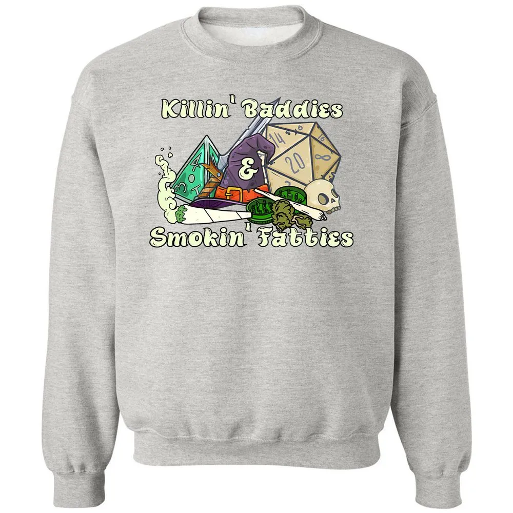 Killin' Baddies Smokin' Fatties Classic Unisex Sweatshirt - Ash - 2