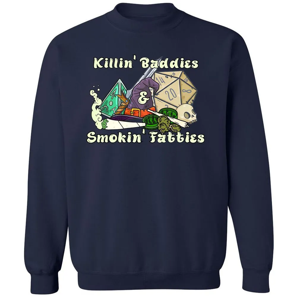 Killin' Baddies Smokin' Fatties Classic Unisex Sweatshirt - Navy - 8
