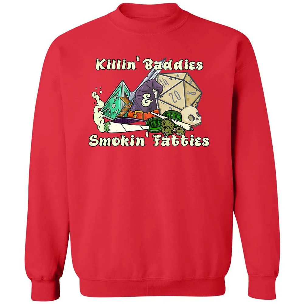 Killin' Baddies Smokin' Fatties Classic Unisex Sweatshirt - Red - 5