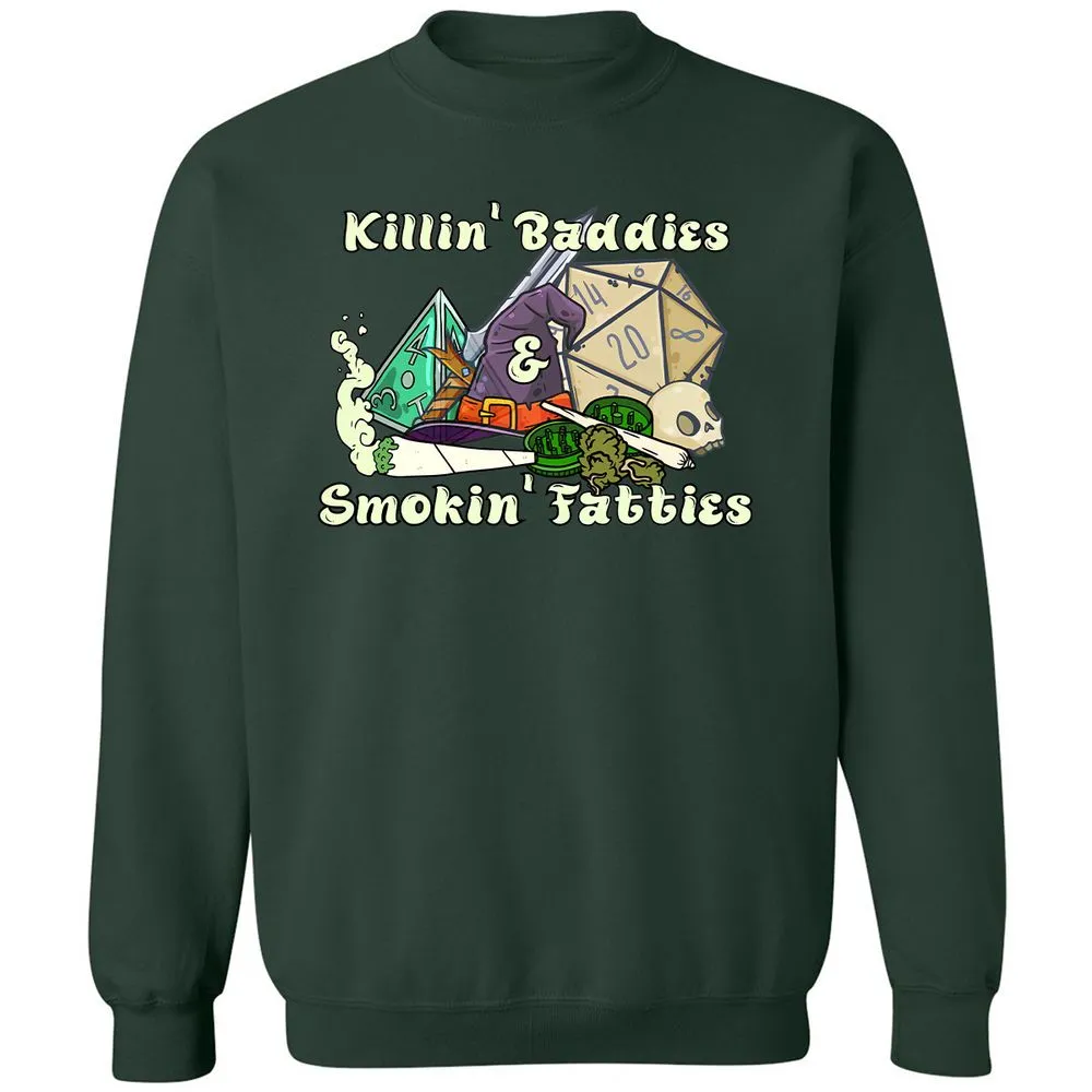 Killin' Baddies Smokin' Fatties Classic Unisex Sweatshirt - Forest Green - 4