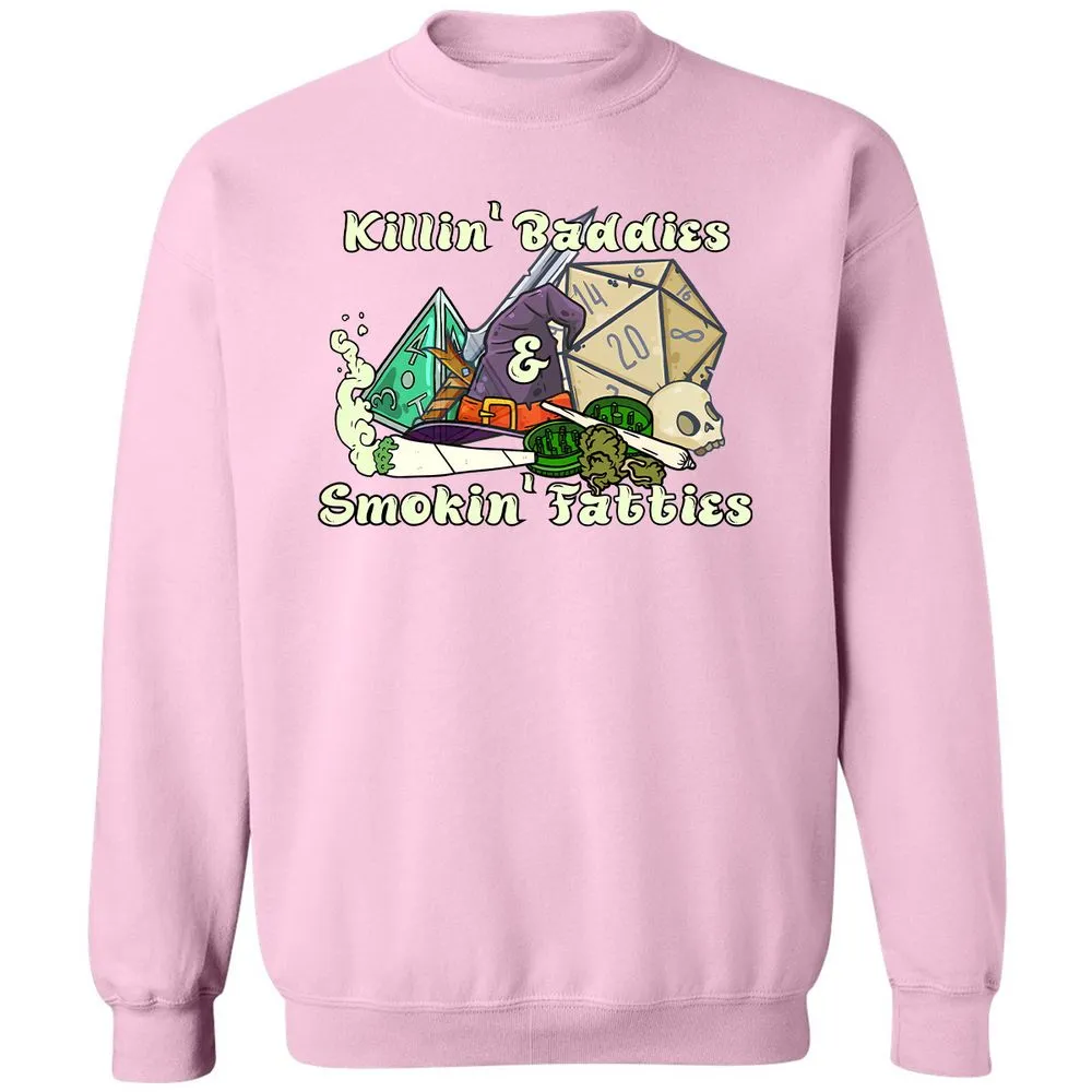 Killin' Baddies Smokin' Fatties Classic Unisex Sweatshirt - Light Pink - 3