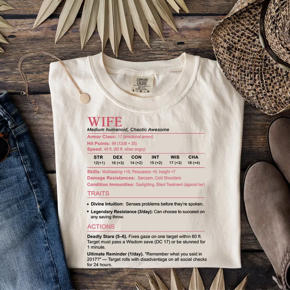 Wife Stats 2 Classic Unisex T-Shirt - 2