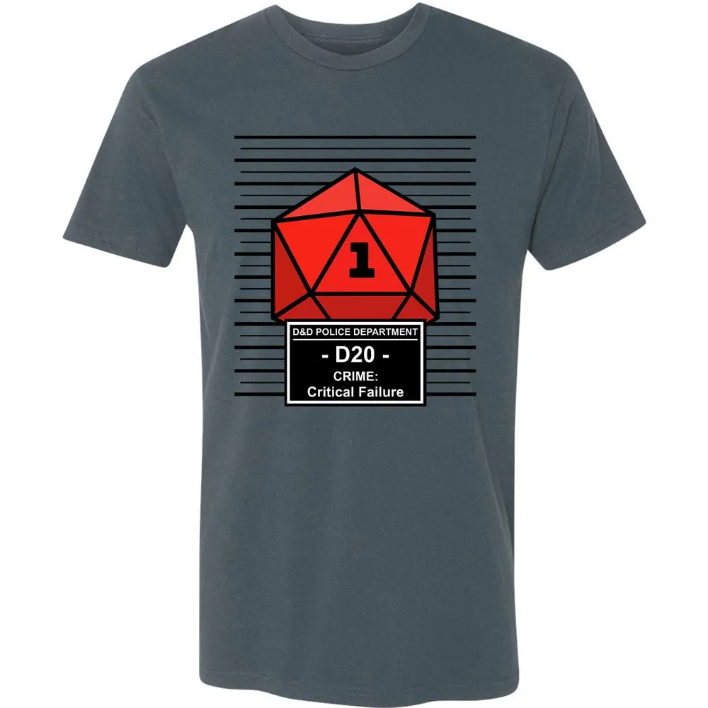 D20 Arrested For Critical Failure Premium Unisex T-Shirt - Indigo - 15