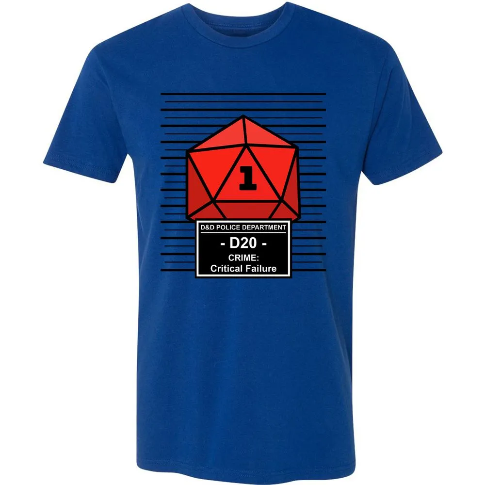 D20 Arrested For Critical Failure Premium Unisex T-Shirt - Royal - 10