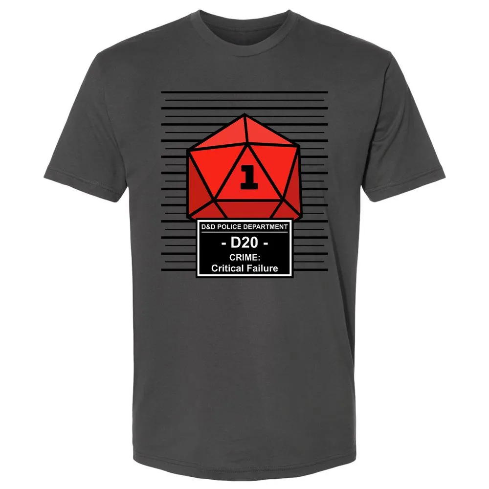 D20 Arrested For Critical Failure Premium Unisex T-Shirt - Heavy Metal - 8