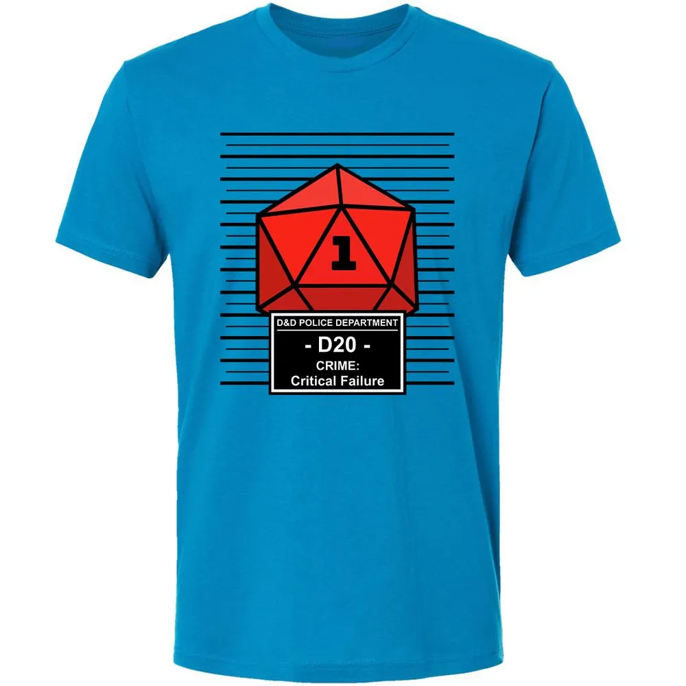 D20 Arrested For Critical Failure Premium Unisex T-Shirt - Turquoise - 4