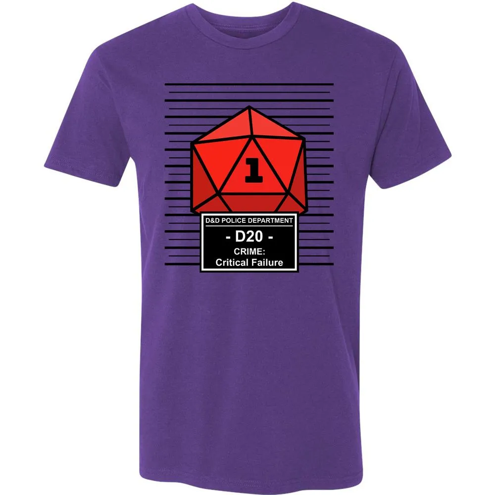 D20 Arrested For Critical Failure Premium Unisex T-Shirt - Purple Rush - 7