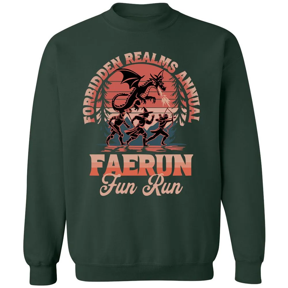 Faerun Fun Run Classic Unisex Sweatshirt - Forest Green - 4