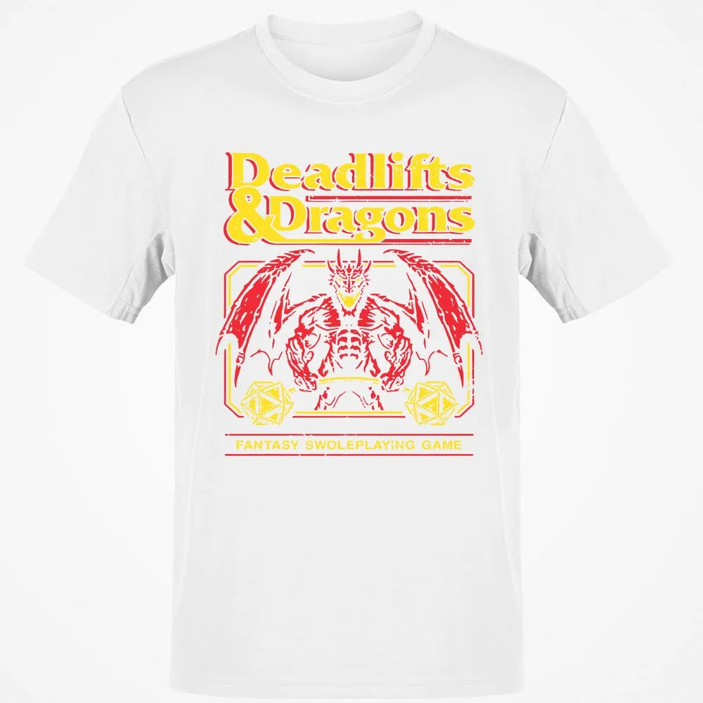 Deadlifts And Dragons Classic Unisex T-Shirt - White - 12