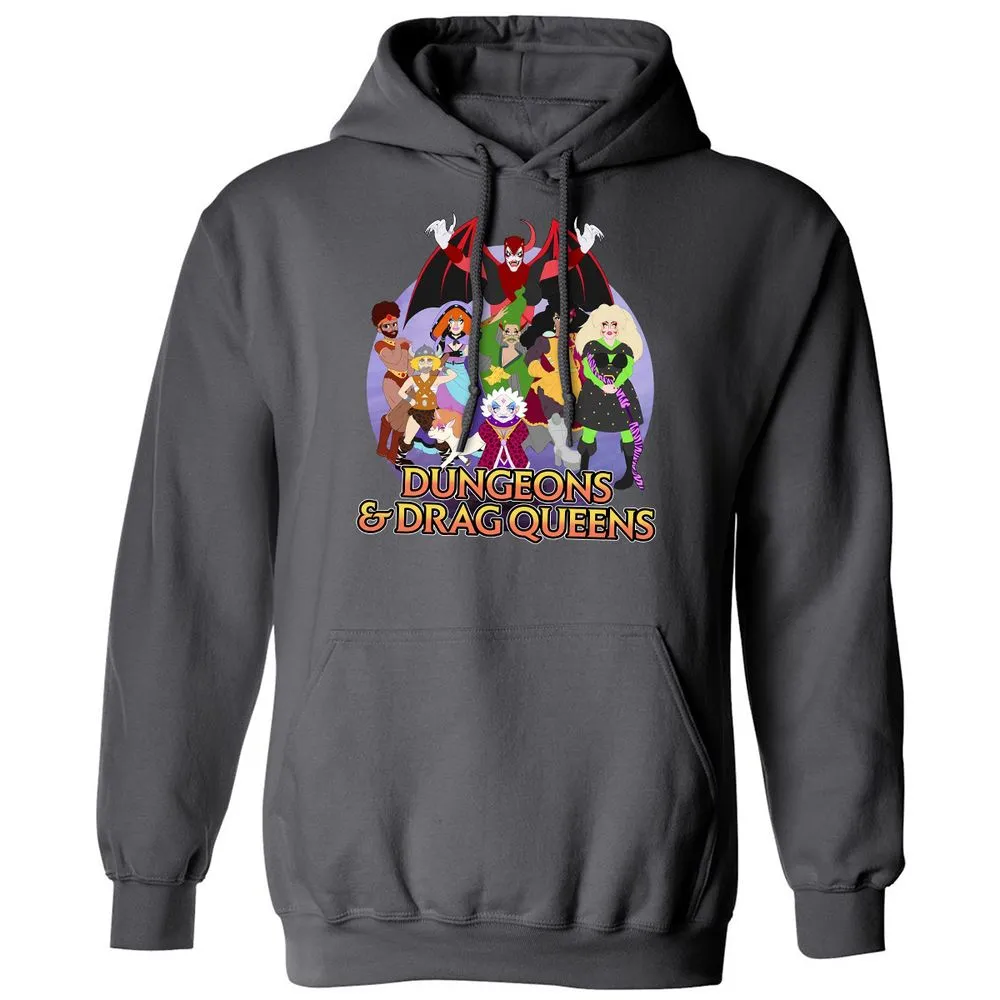 Dungeons n Drag Queens Cartoon Classic Unisex Hoodie - Charcoal - 7