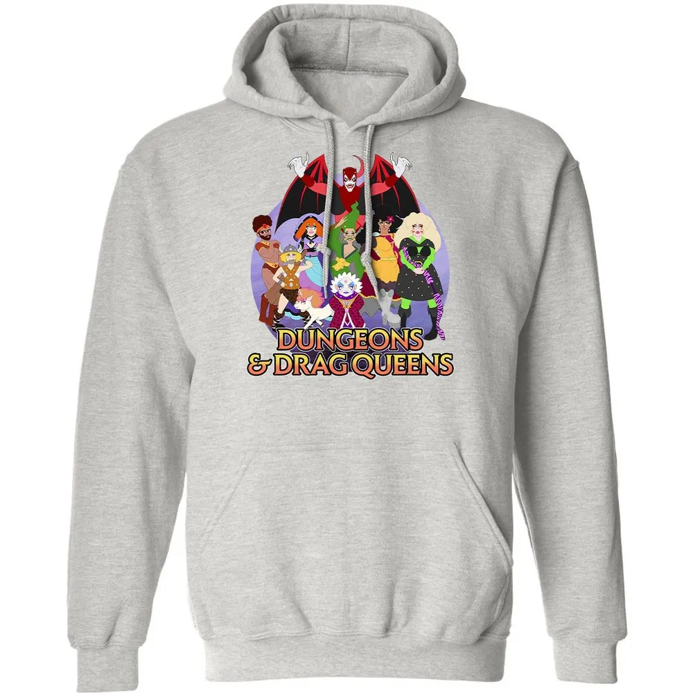 Dungeons n Drag Queens Cartoon Classic Unisex Hoodie - Ash - 8